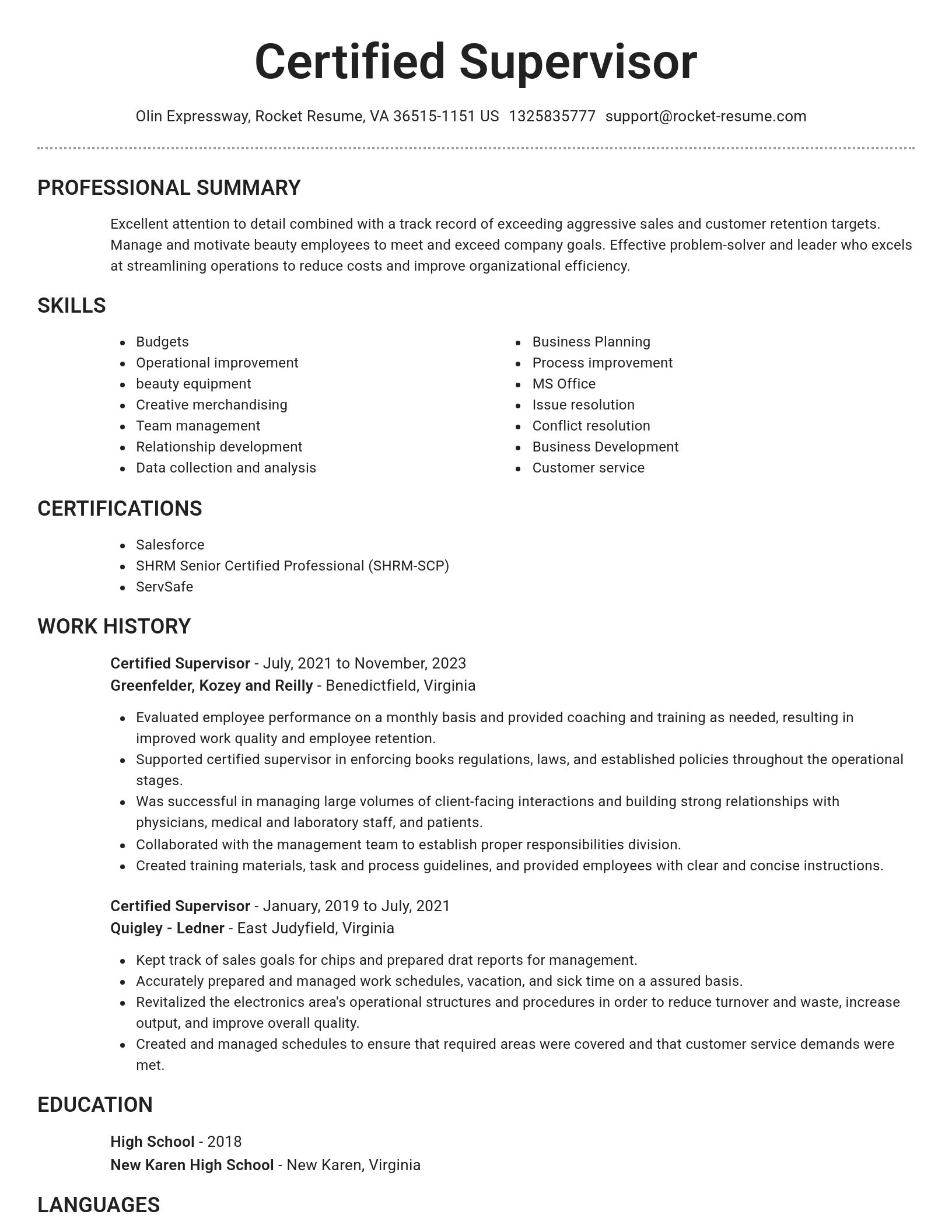 Brilliant resume template