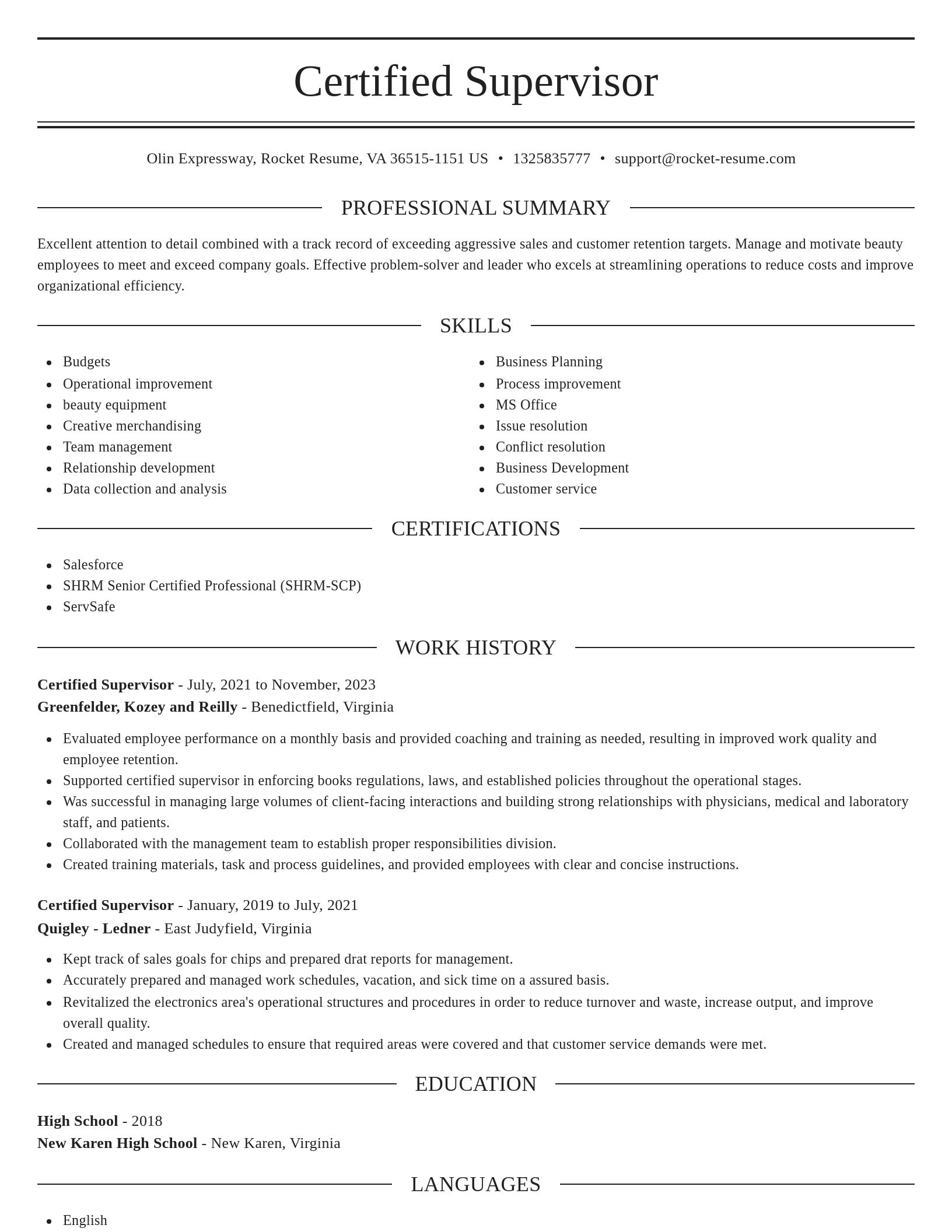 Elegant resume template