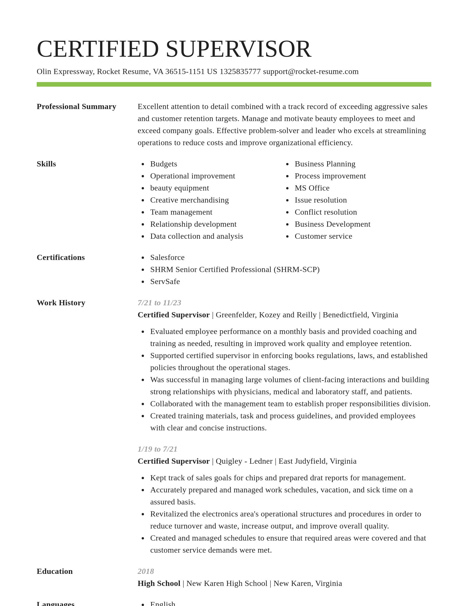 Smart resume template