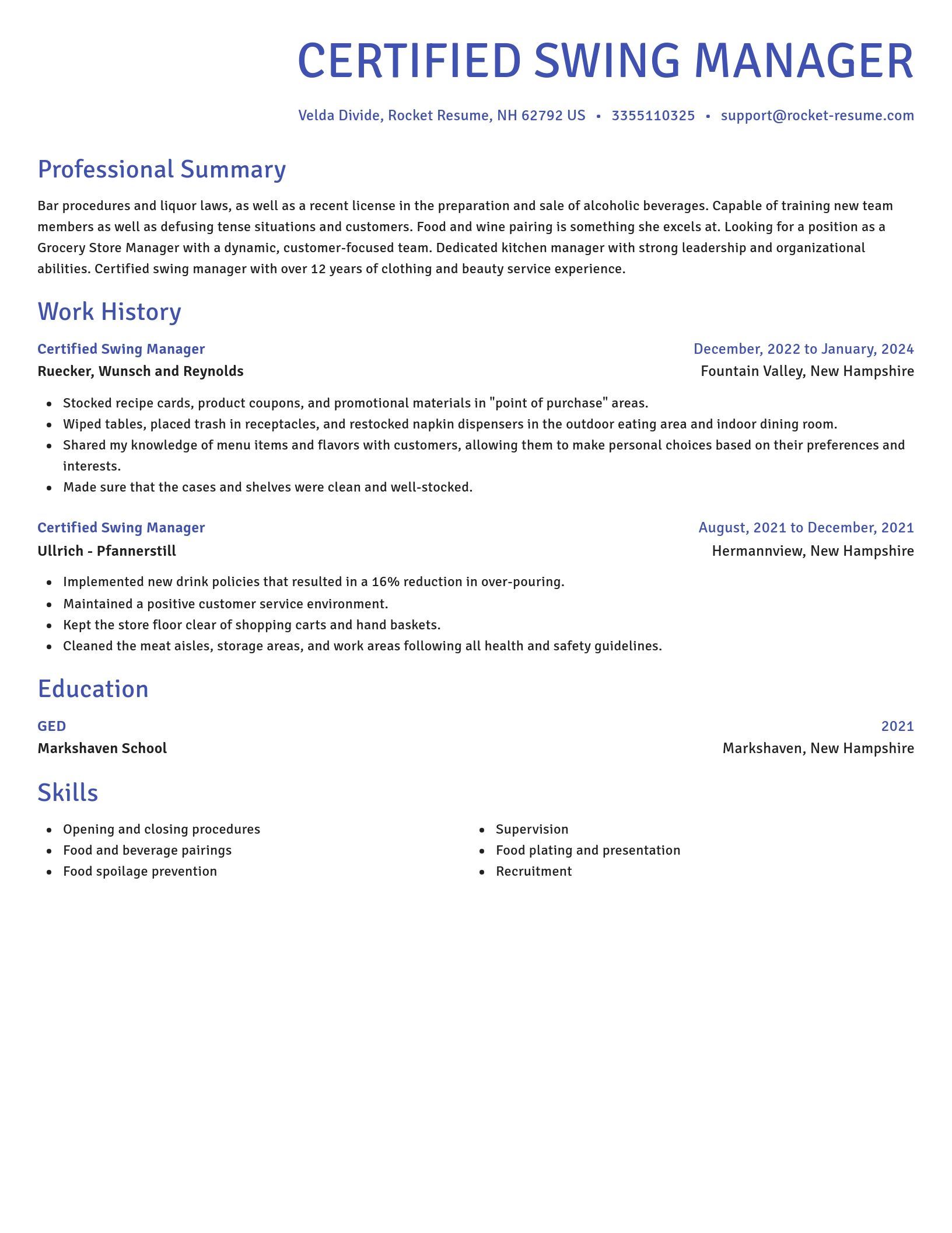 Novel resume template