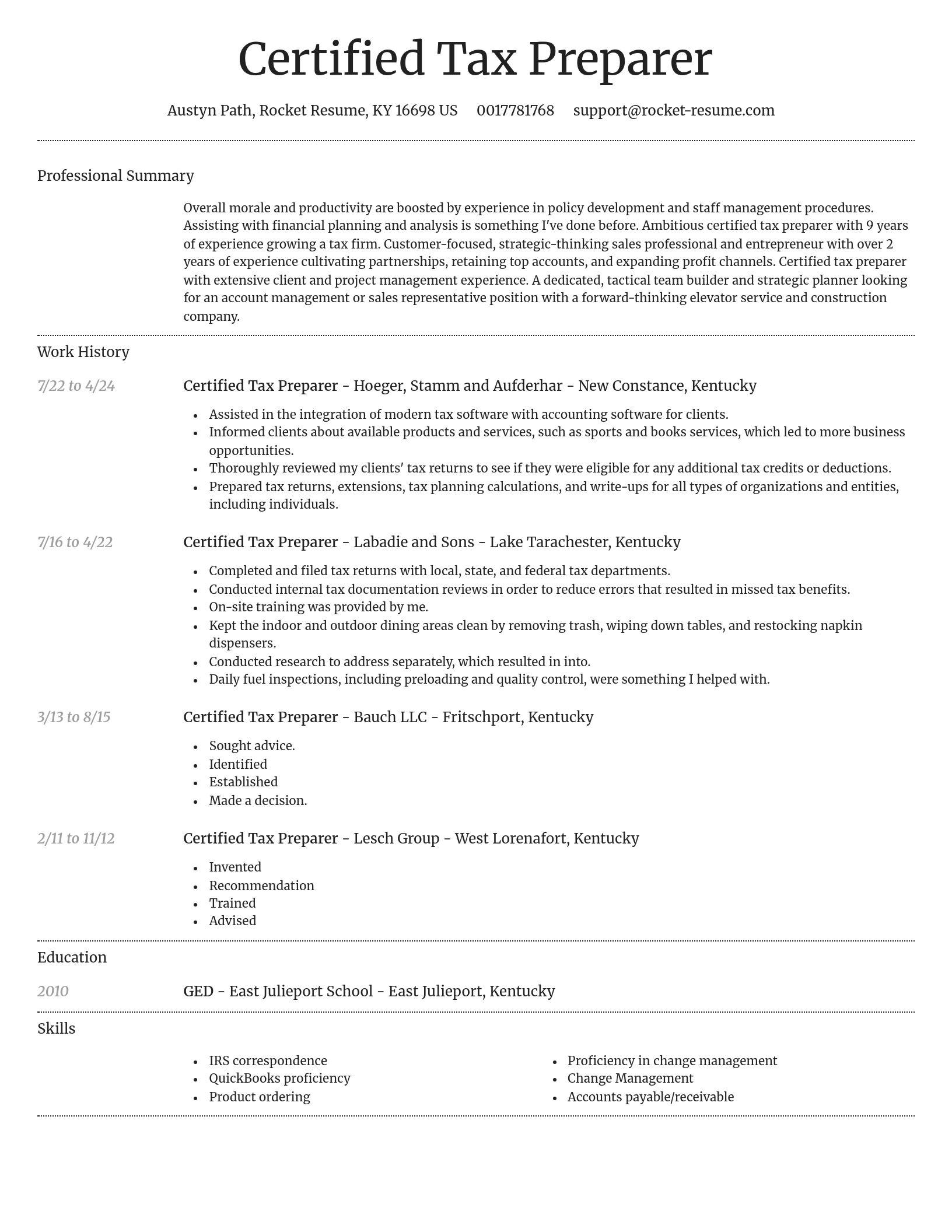 Dignified resume template