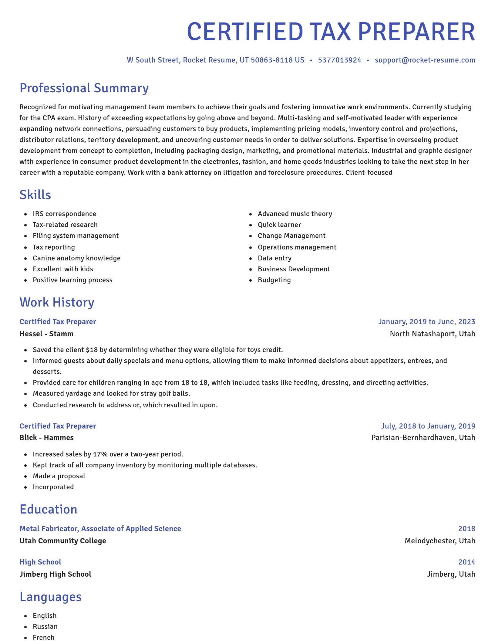 Novel resume template