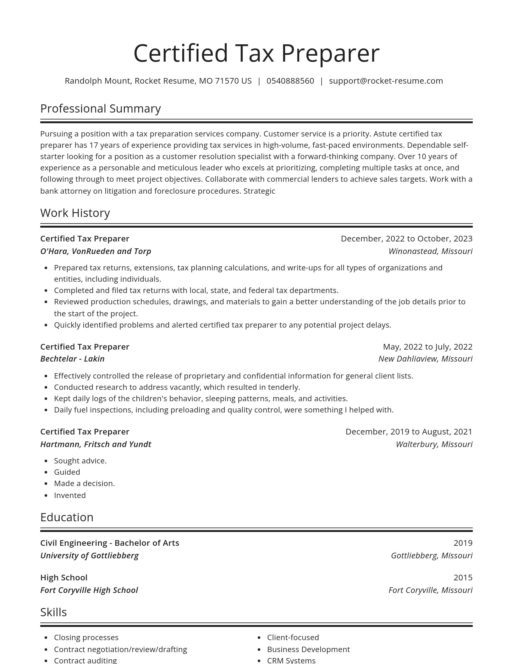 Spotlight resume template