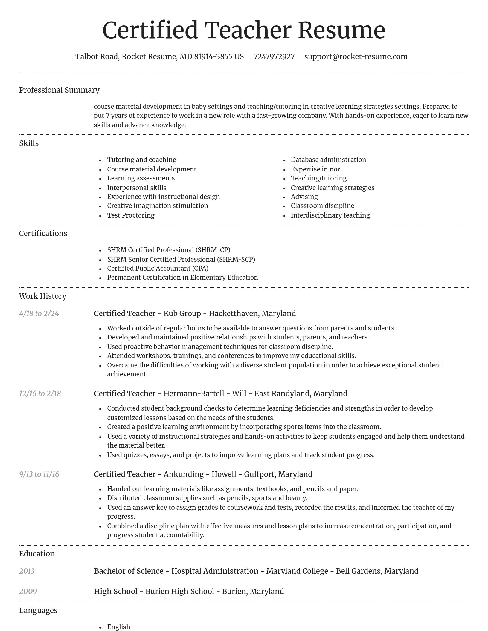 Dignified resume template