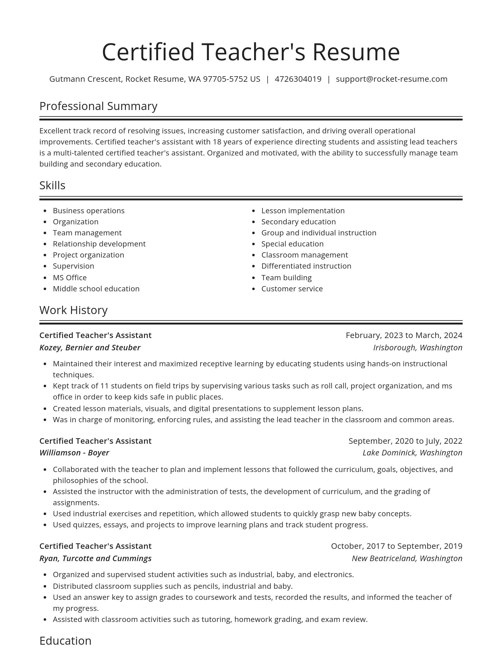 Spotlight resume template