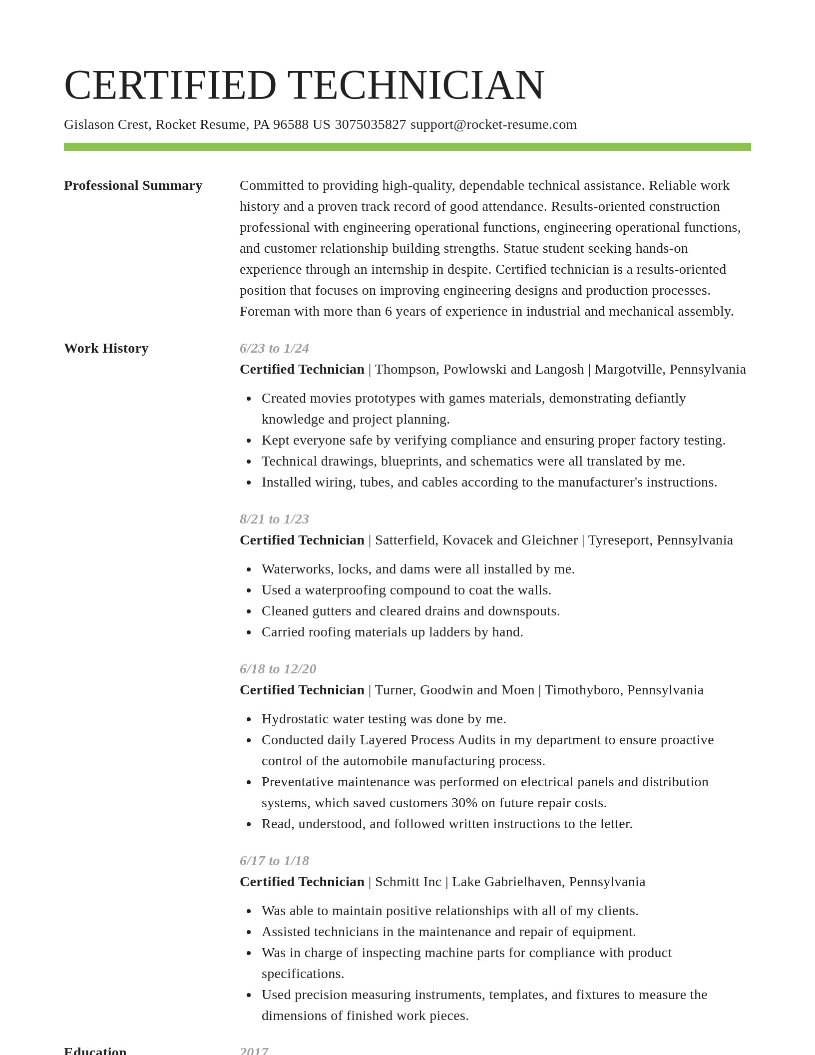 Smart resume template