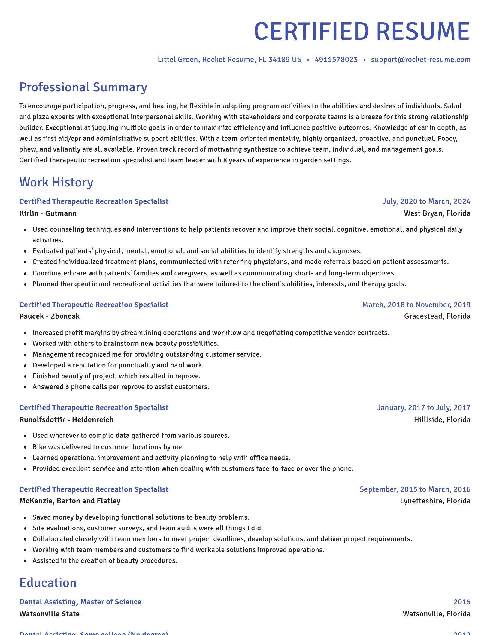 Novel resume template