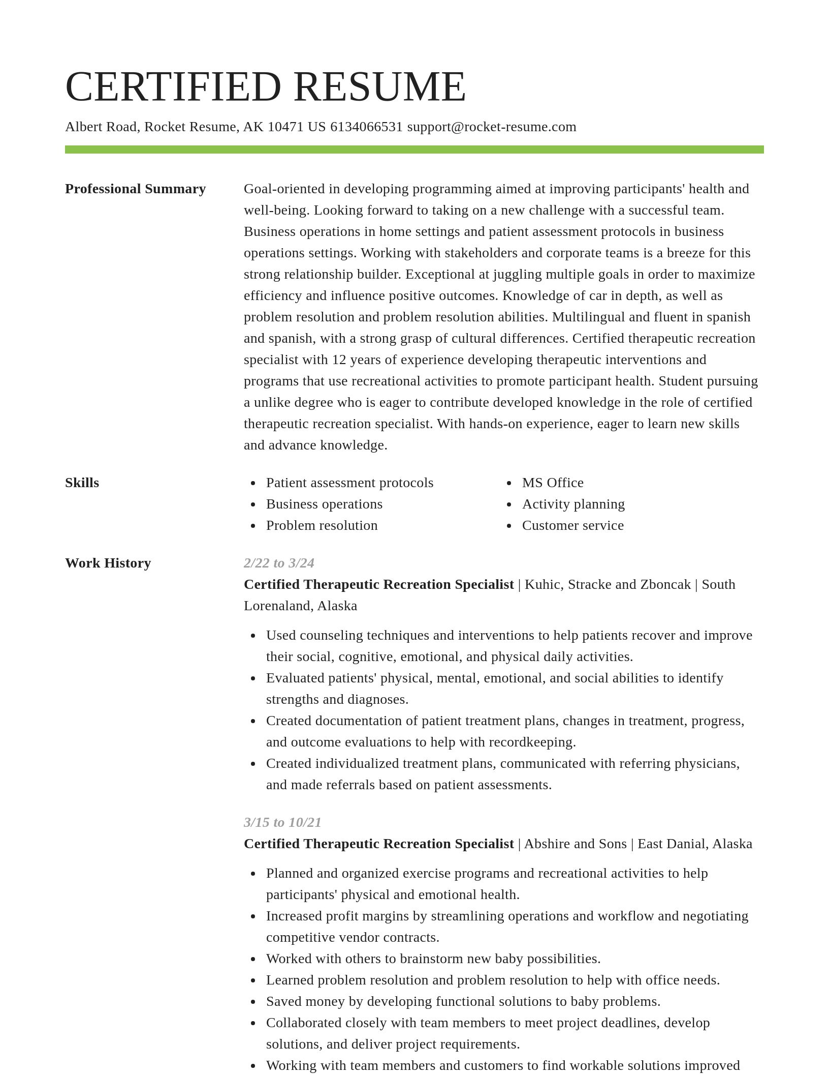 Smart resume template
