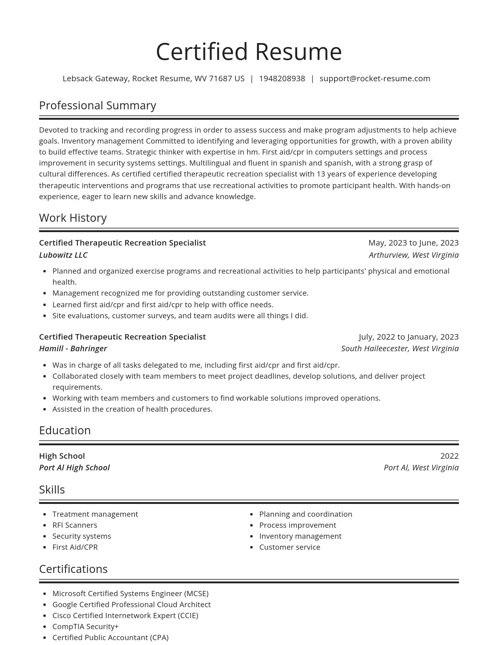 Spotlight resume template