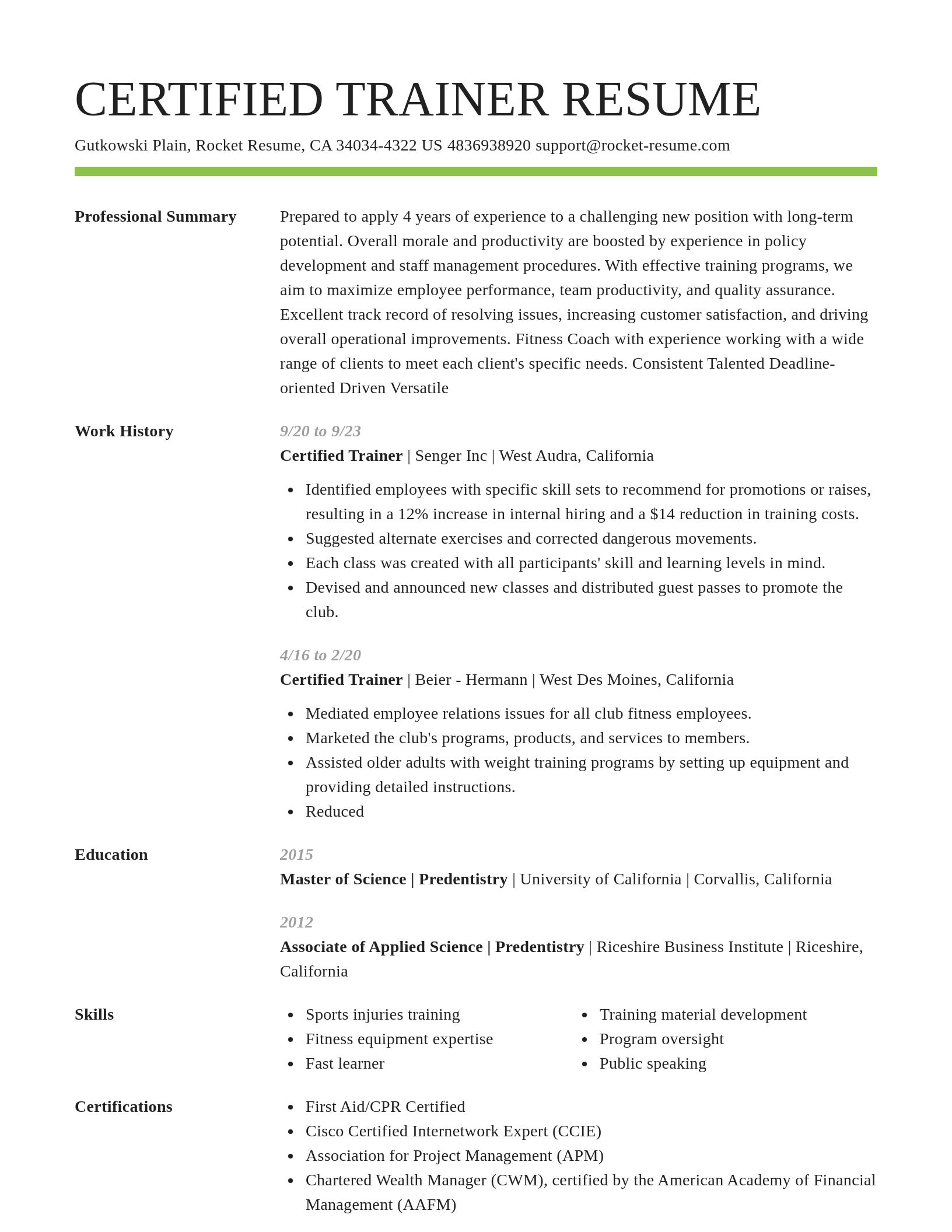 Smart resume template