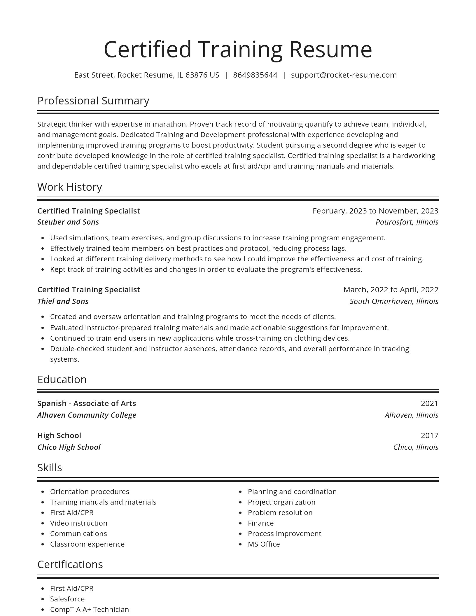 Spotlight resume template