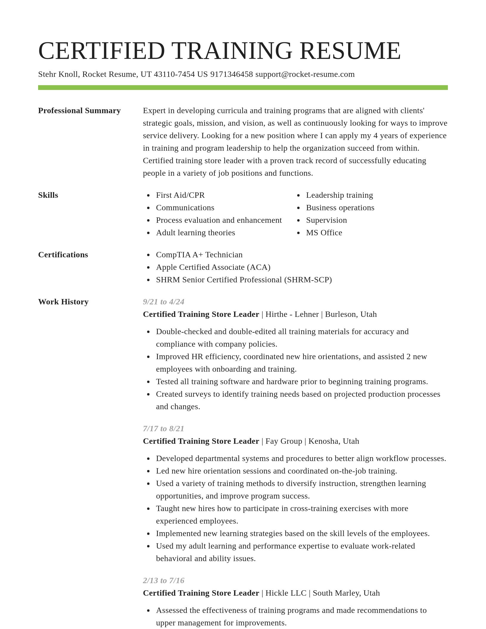 Smart resume template