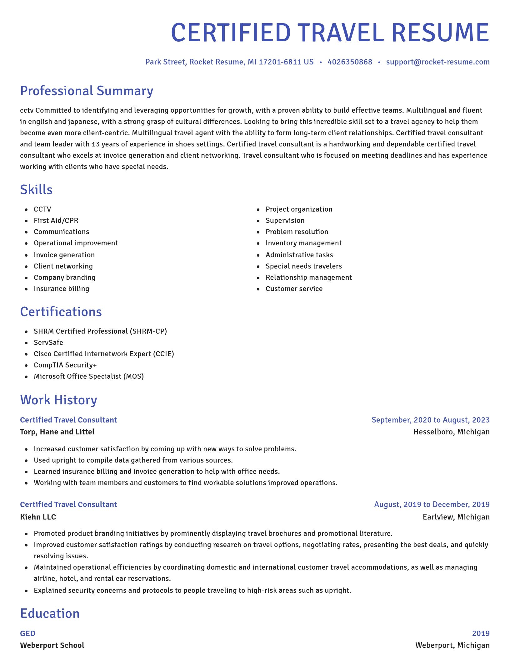 Novel resume template