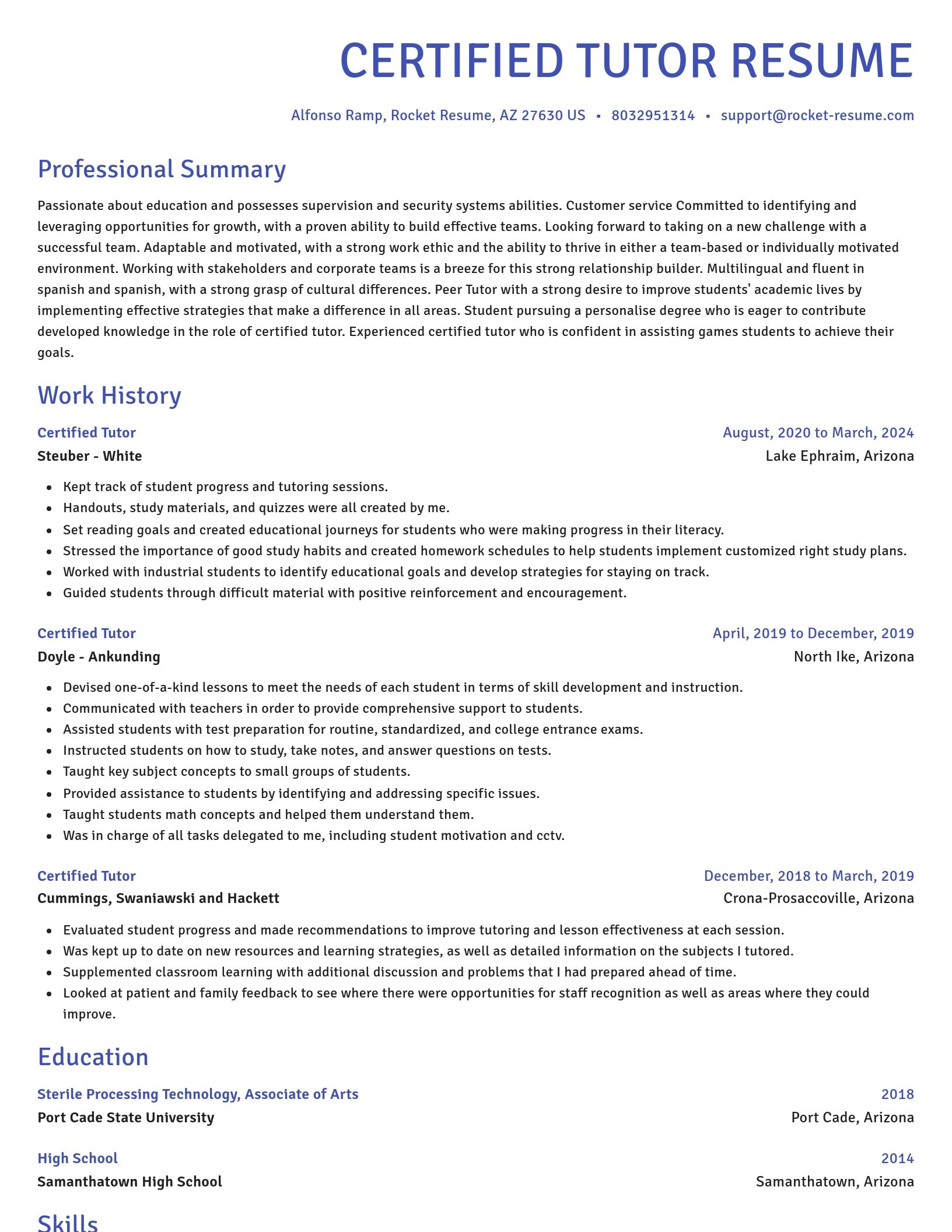 Novel resume template
