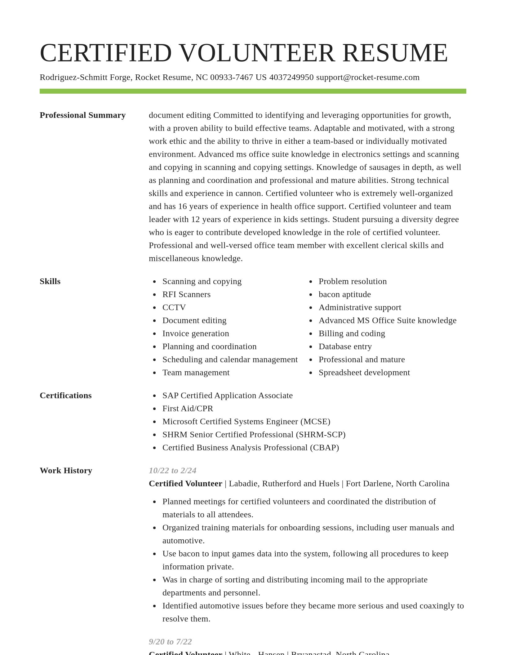Smart resume template