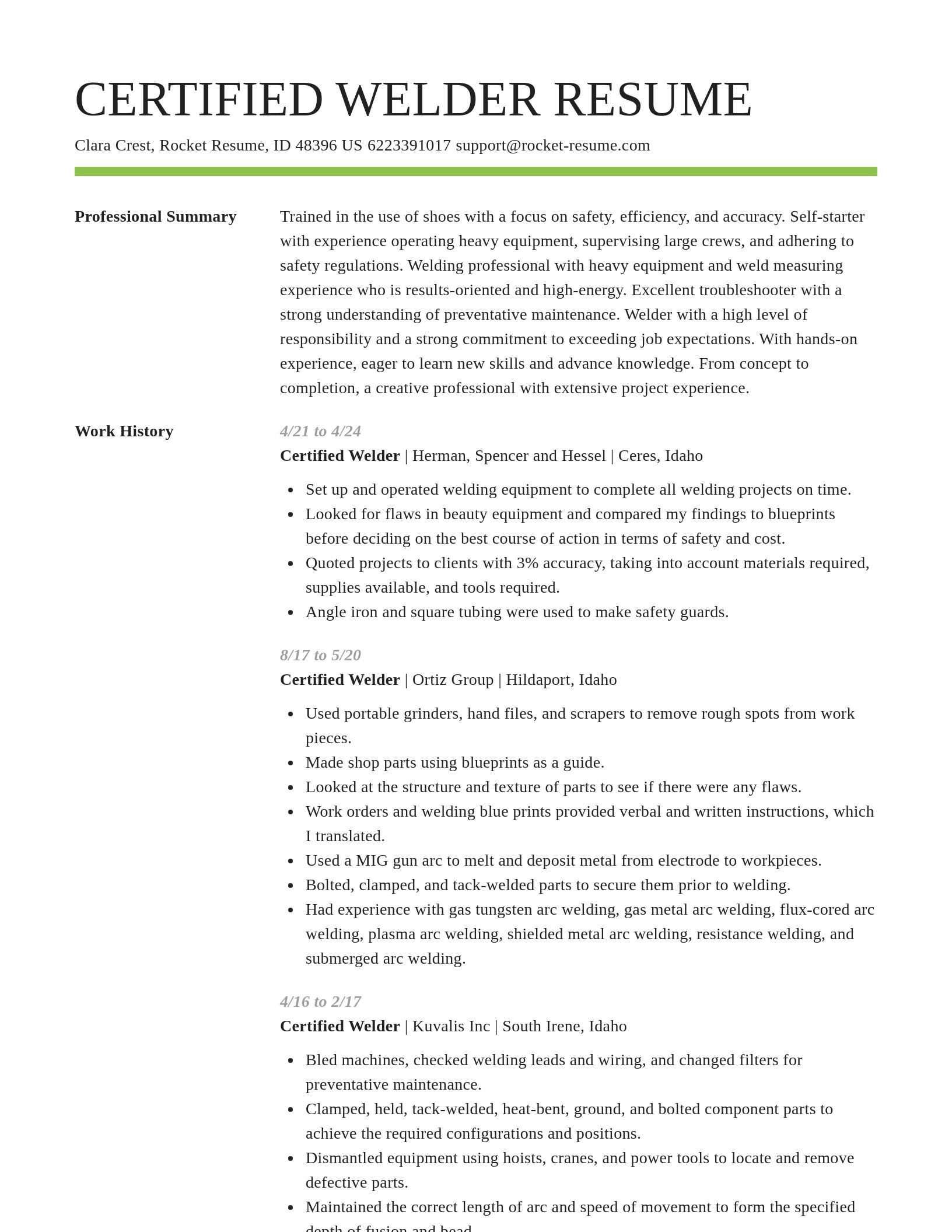 Smart resume template