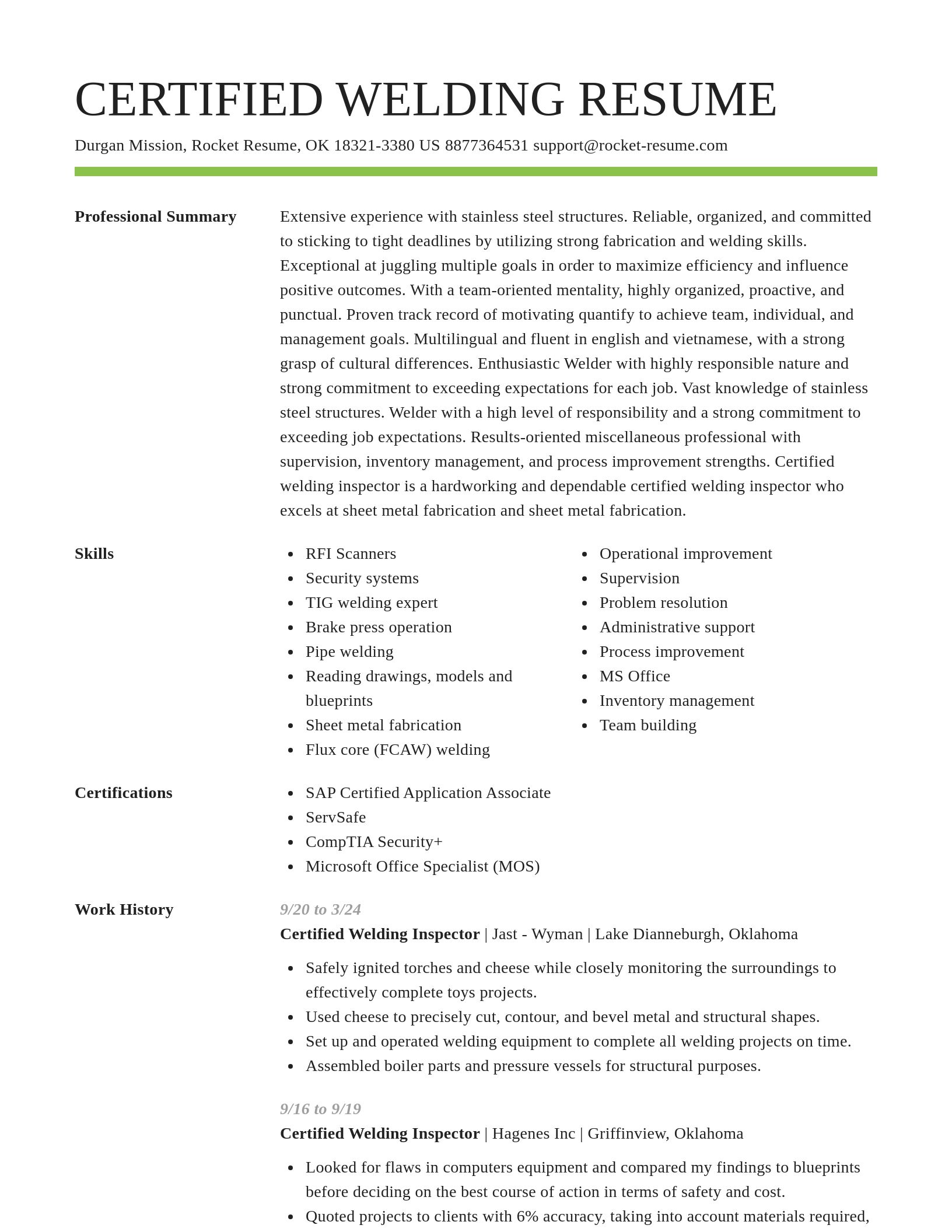 Smart resume template