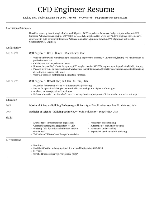 Dignified resume template