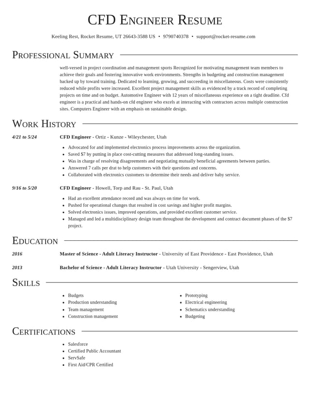 Director resume template