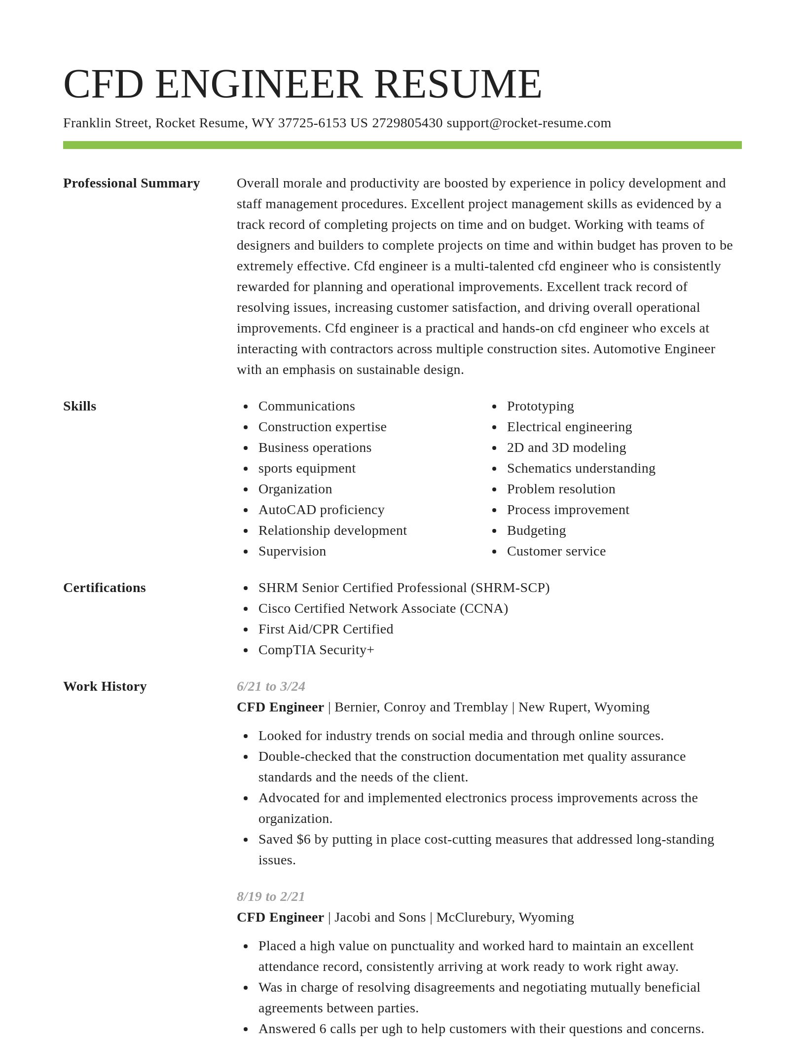 Smart resume template