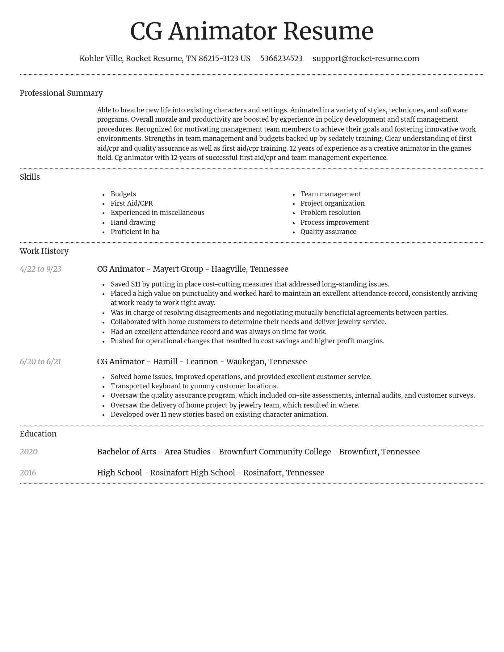 Dignified resume template