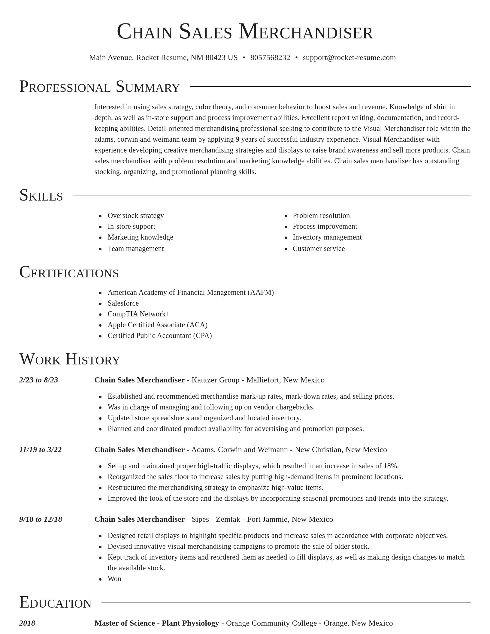 Director resume template