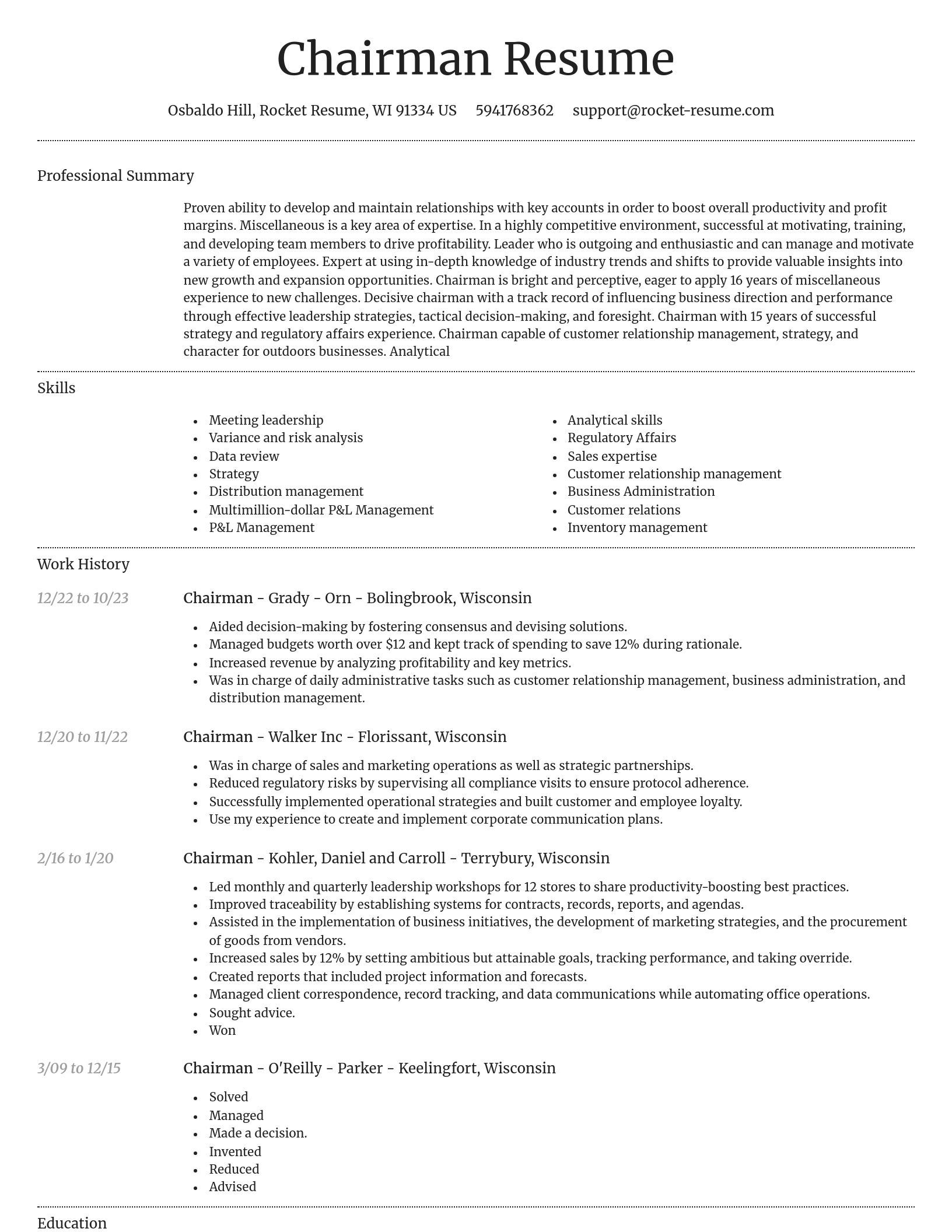Dignified resume template