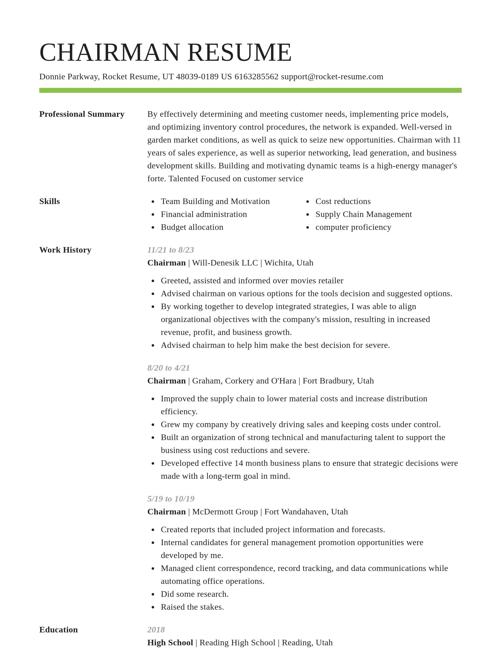 Smart resume template