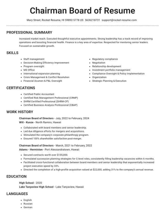 Brilliant resume template