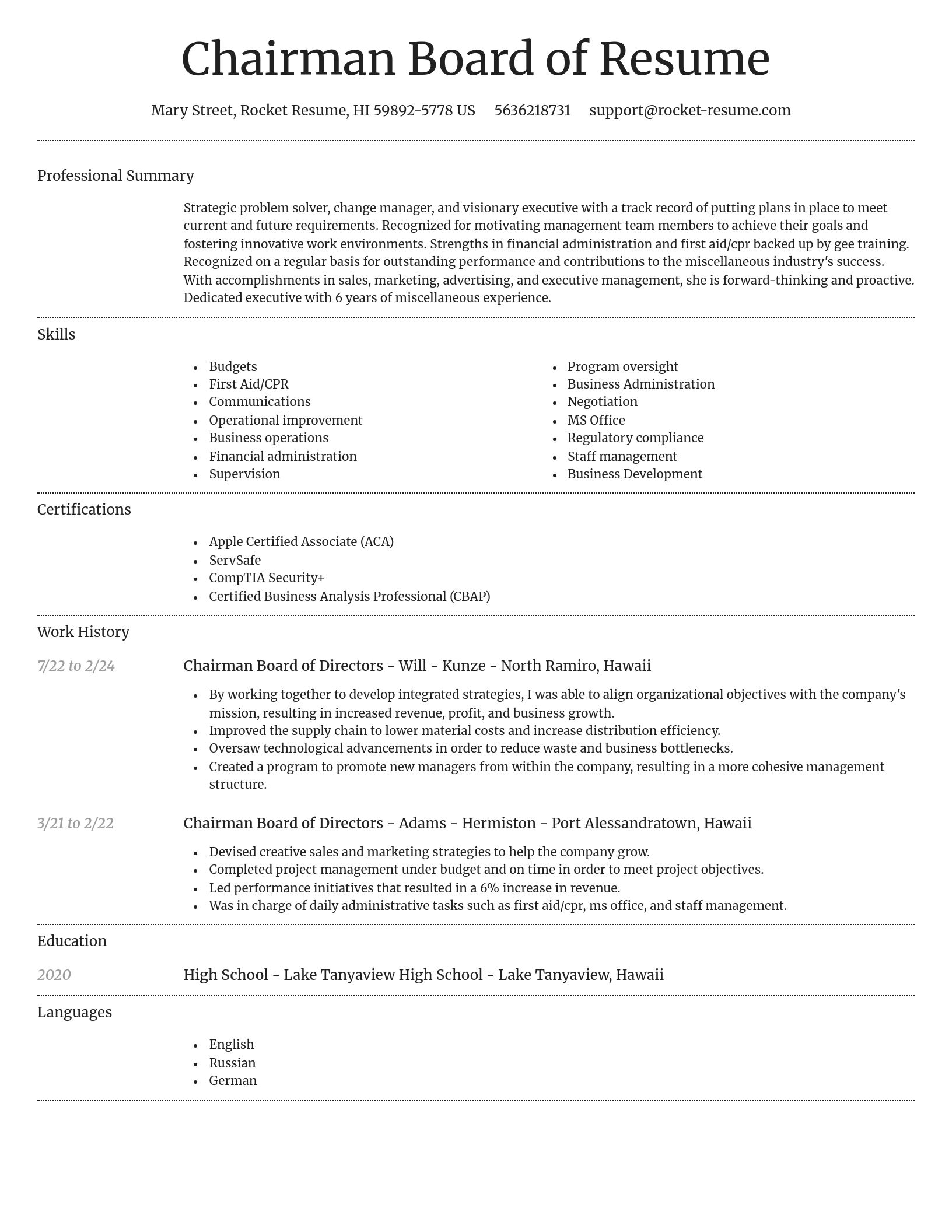 Dignified resume template