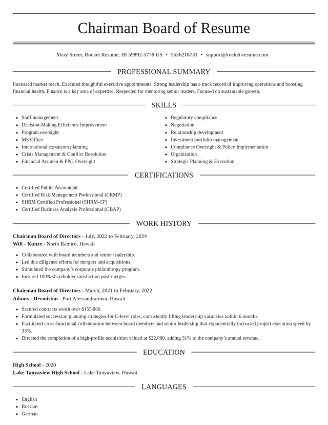 Elegant resume template