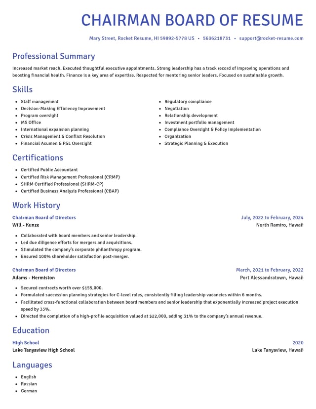 Novel resume template