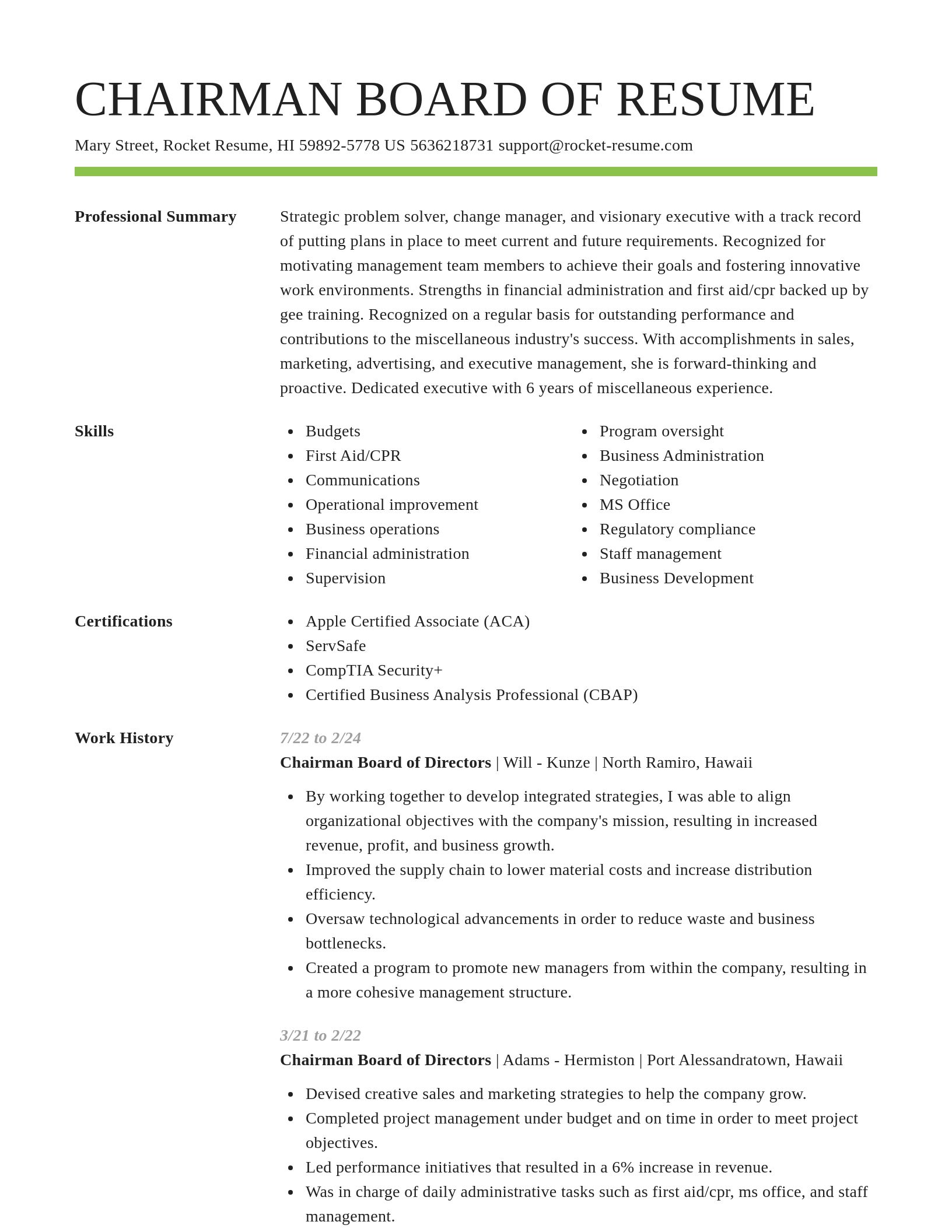 Smart resume template