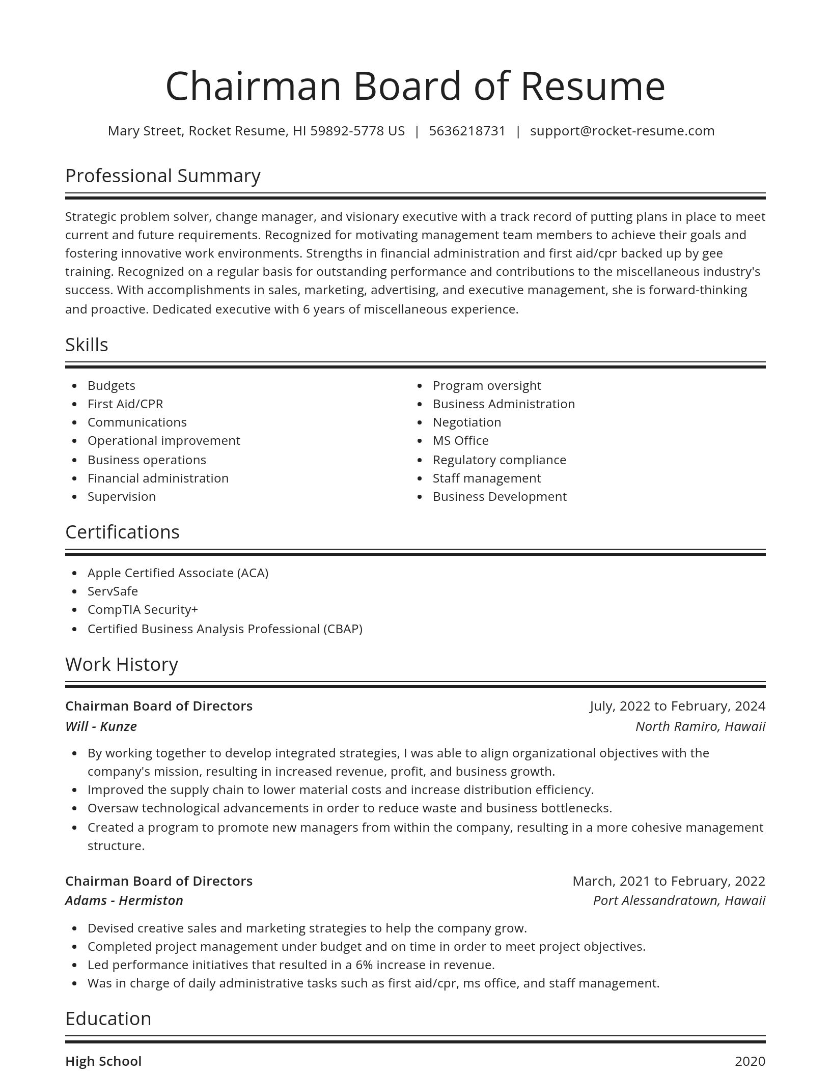 Spotlight resume template