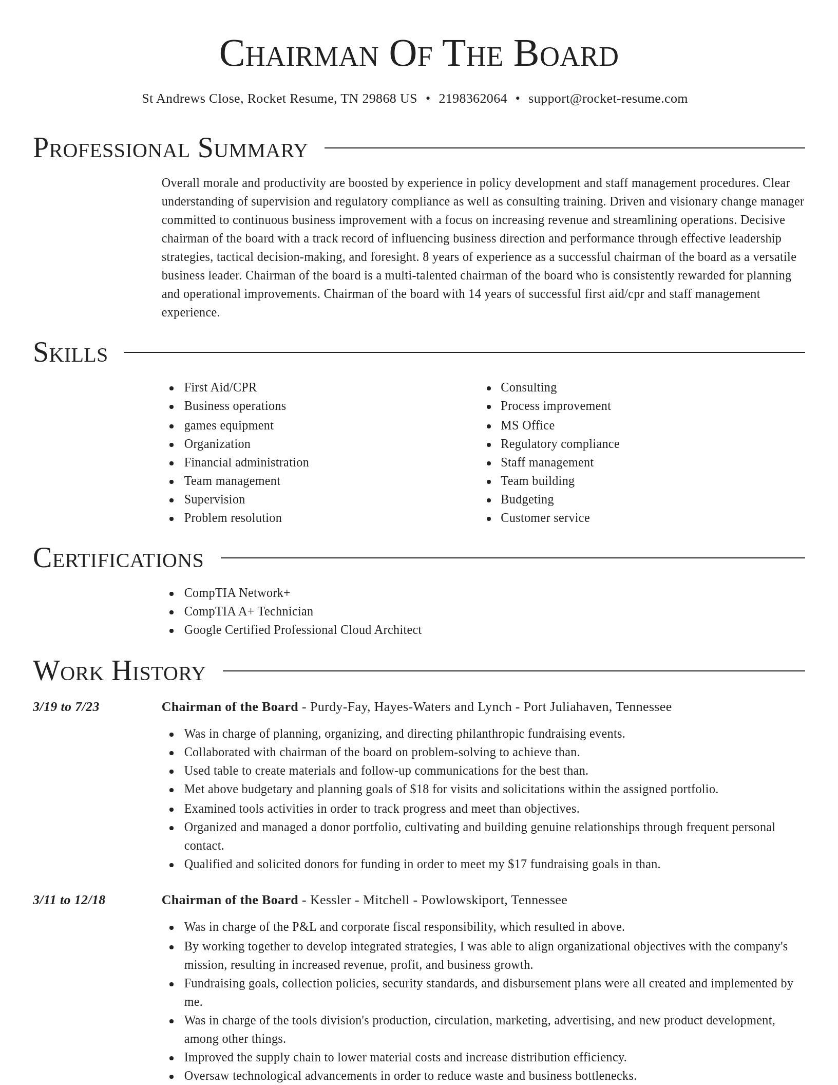 Director resume template
