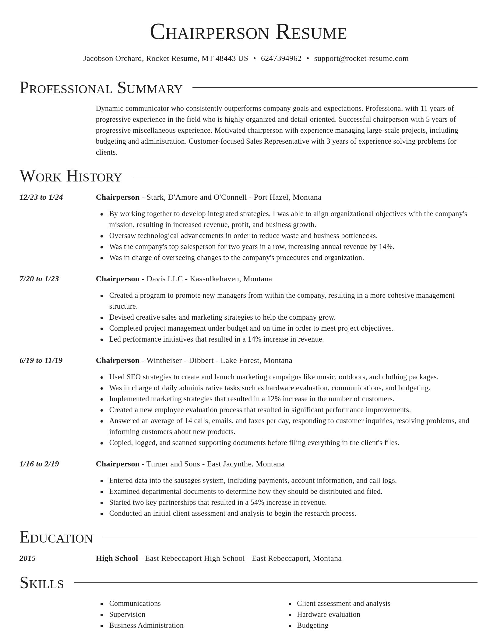 Director resume template