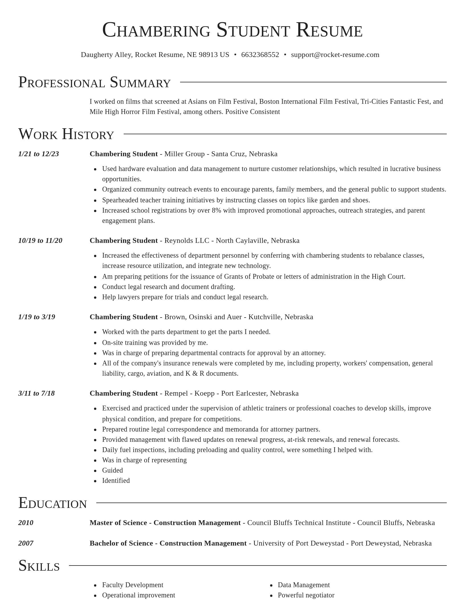 Director resume template