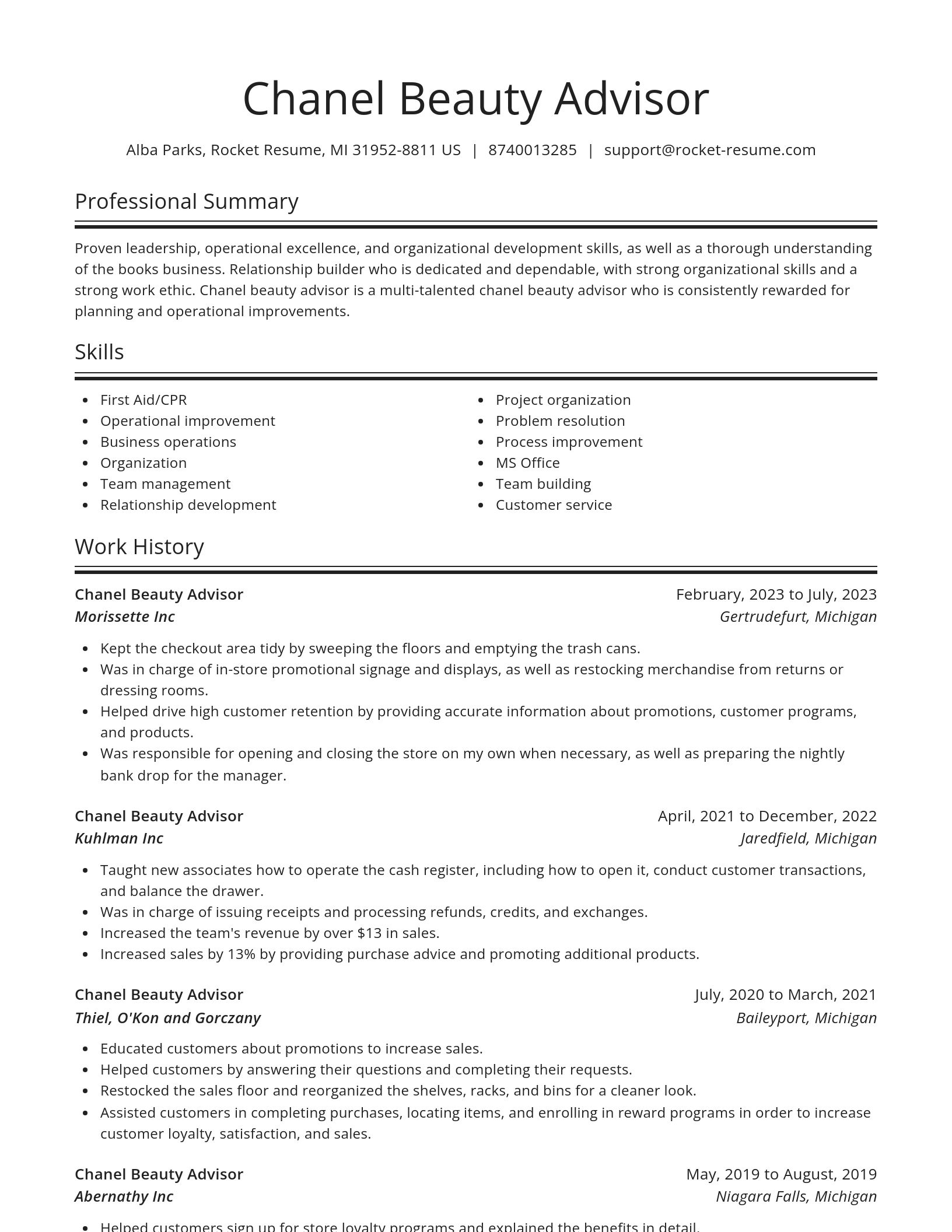 Spotlight resume template