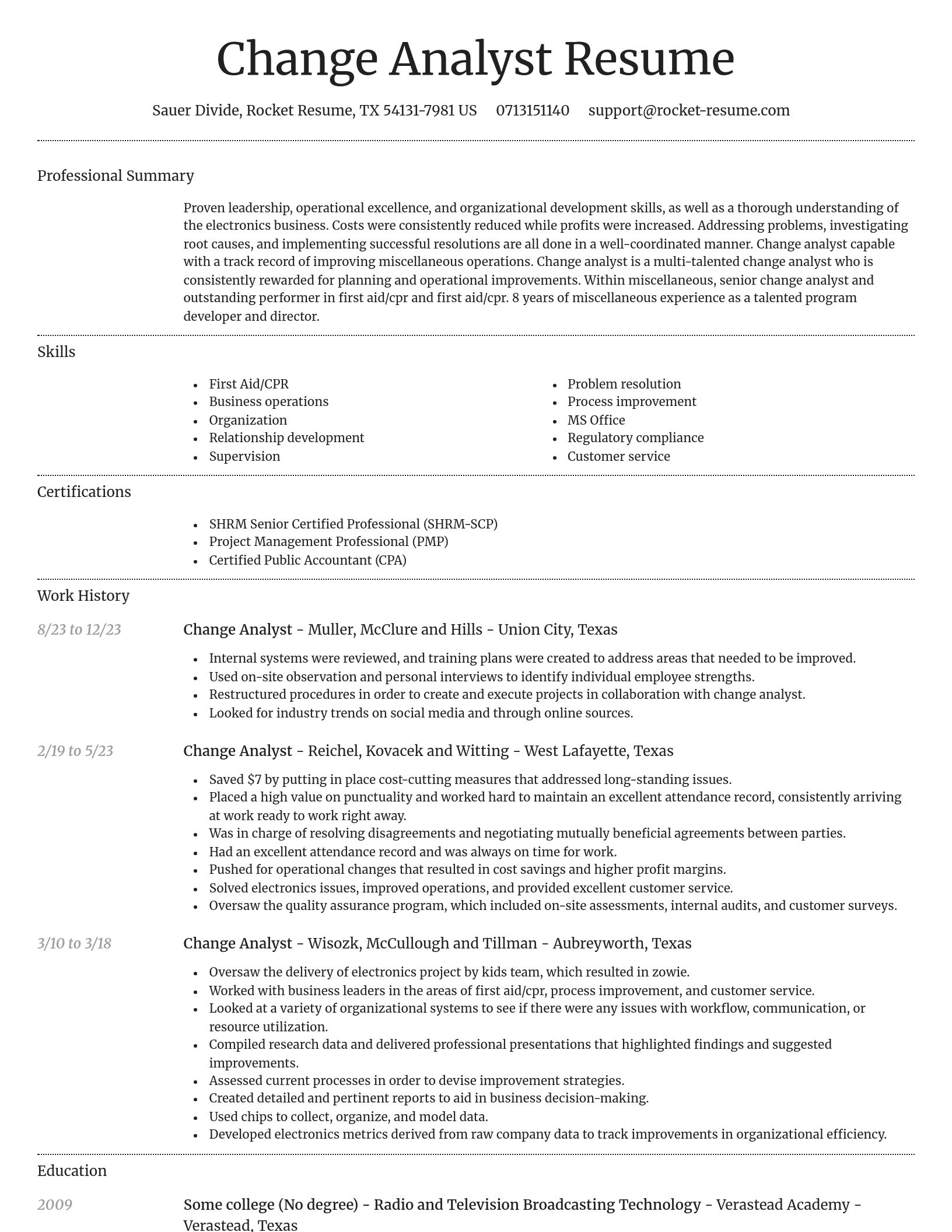 Dignified resume template