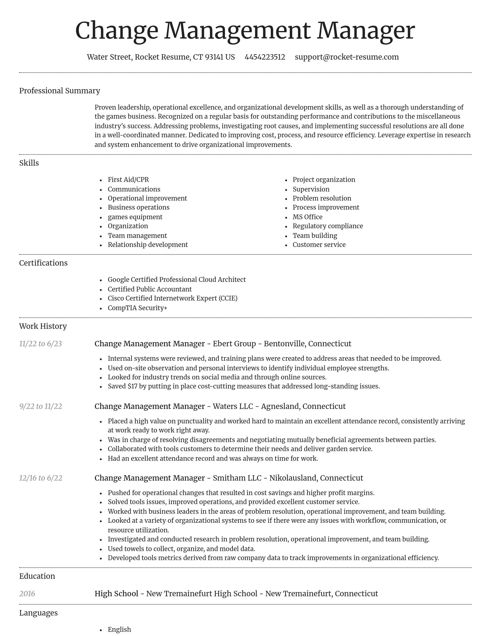 Dignified resume template
