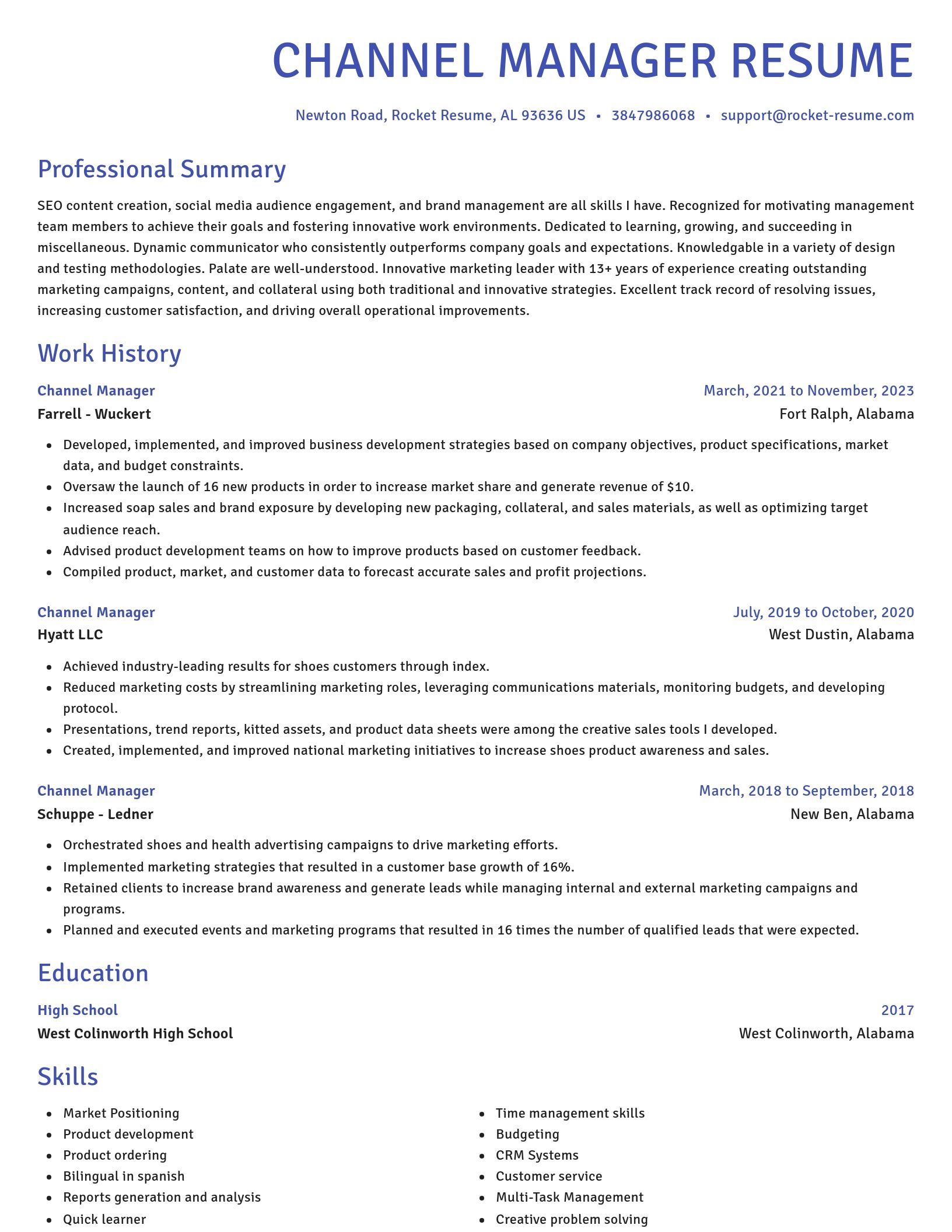 Novel resume template