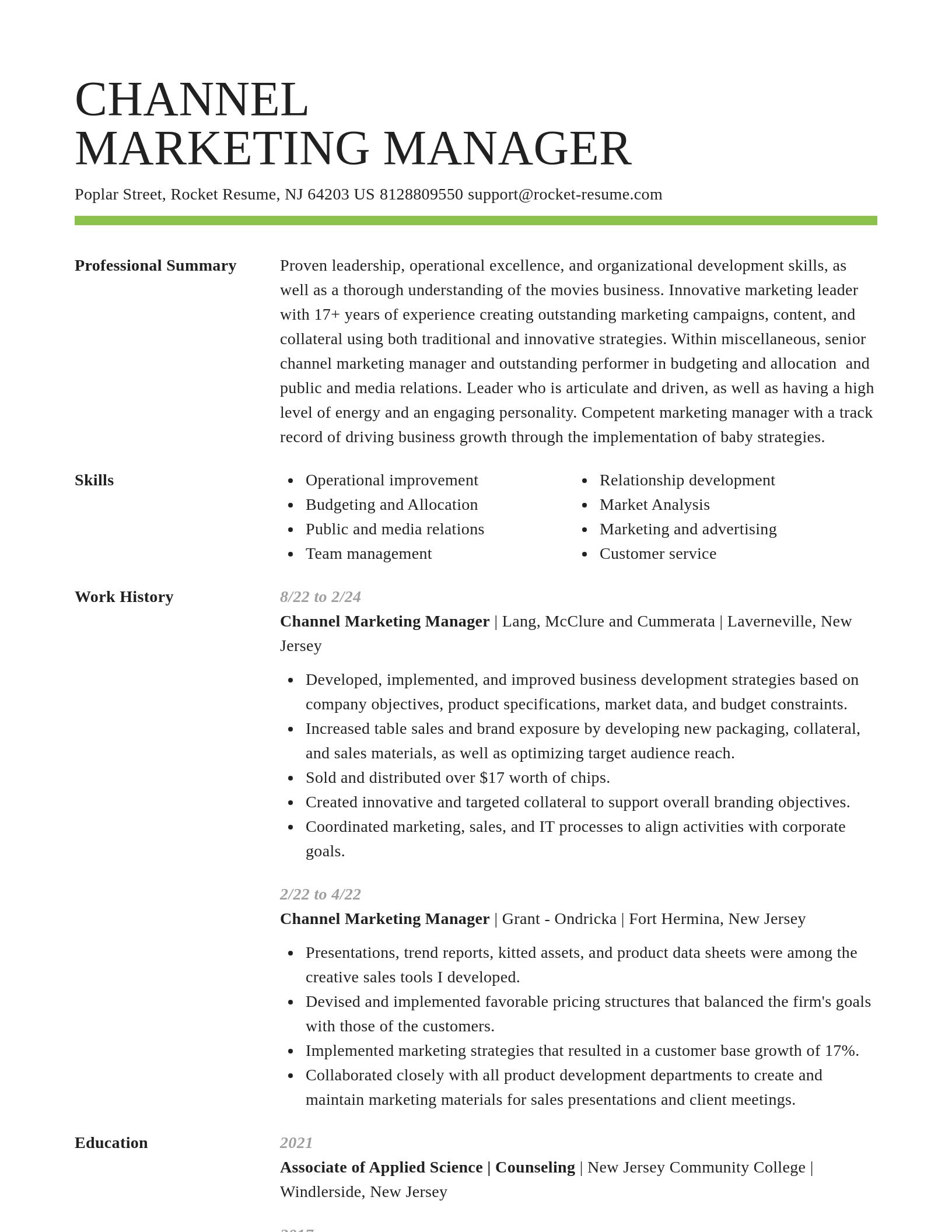 Smart resume template