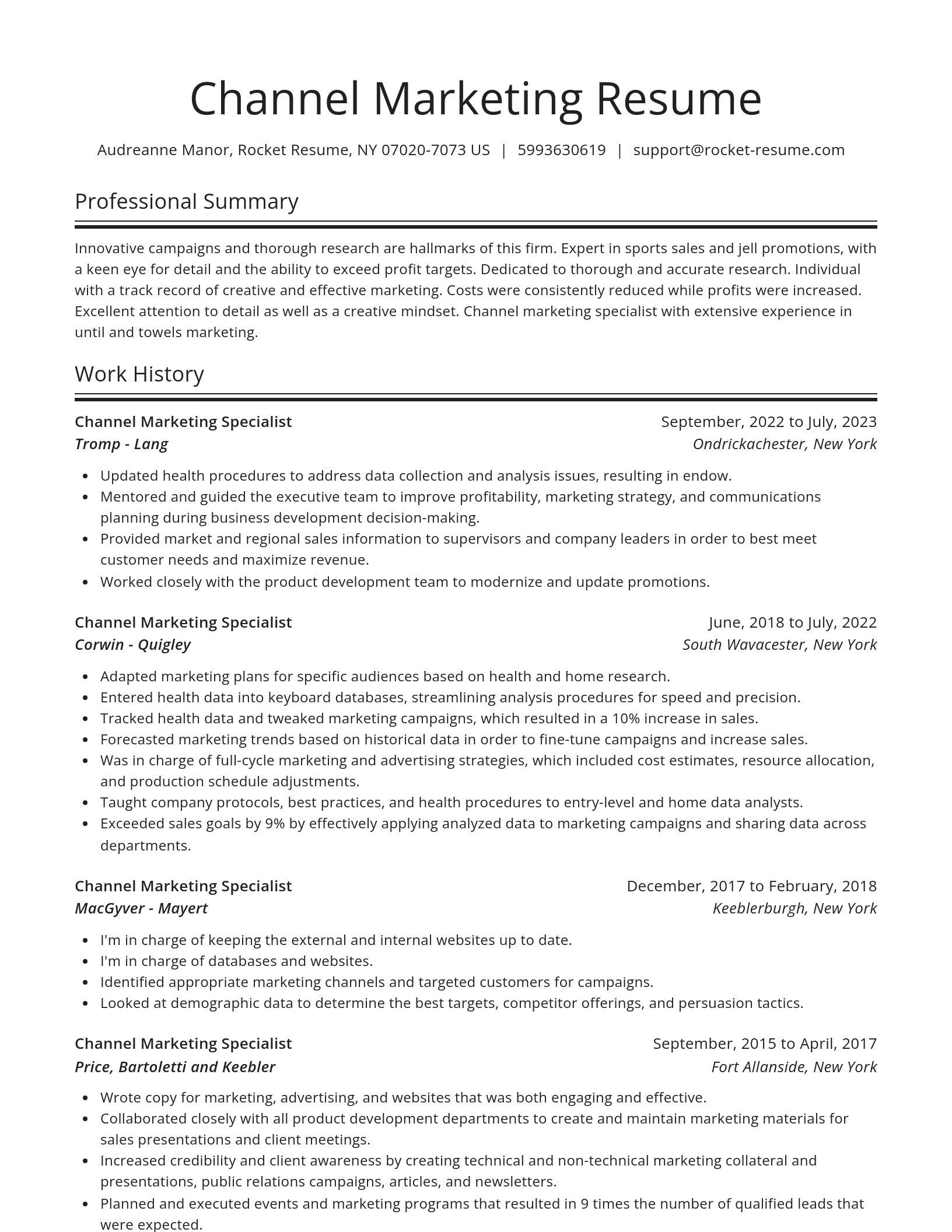 Spotlight resume template