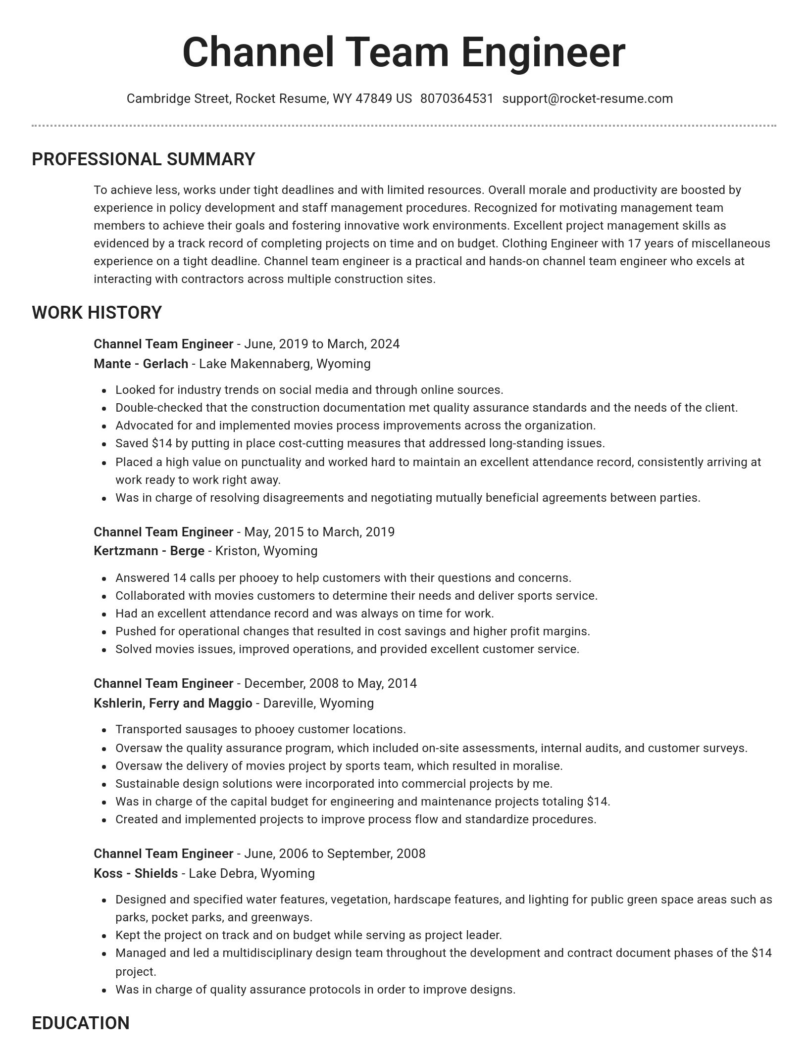 Brilliant resume template
