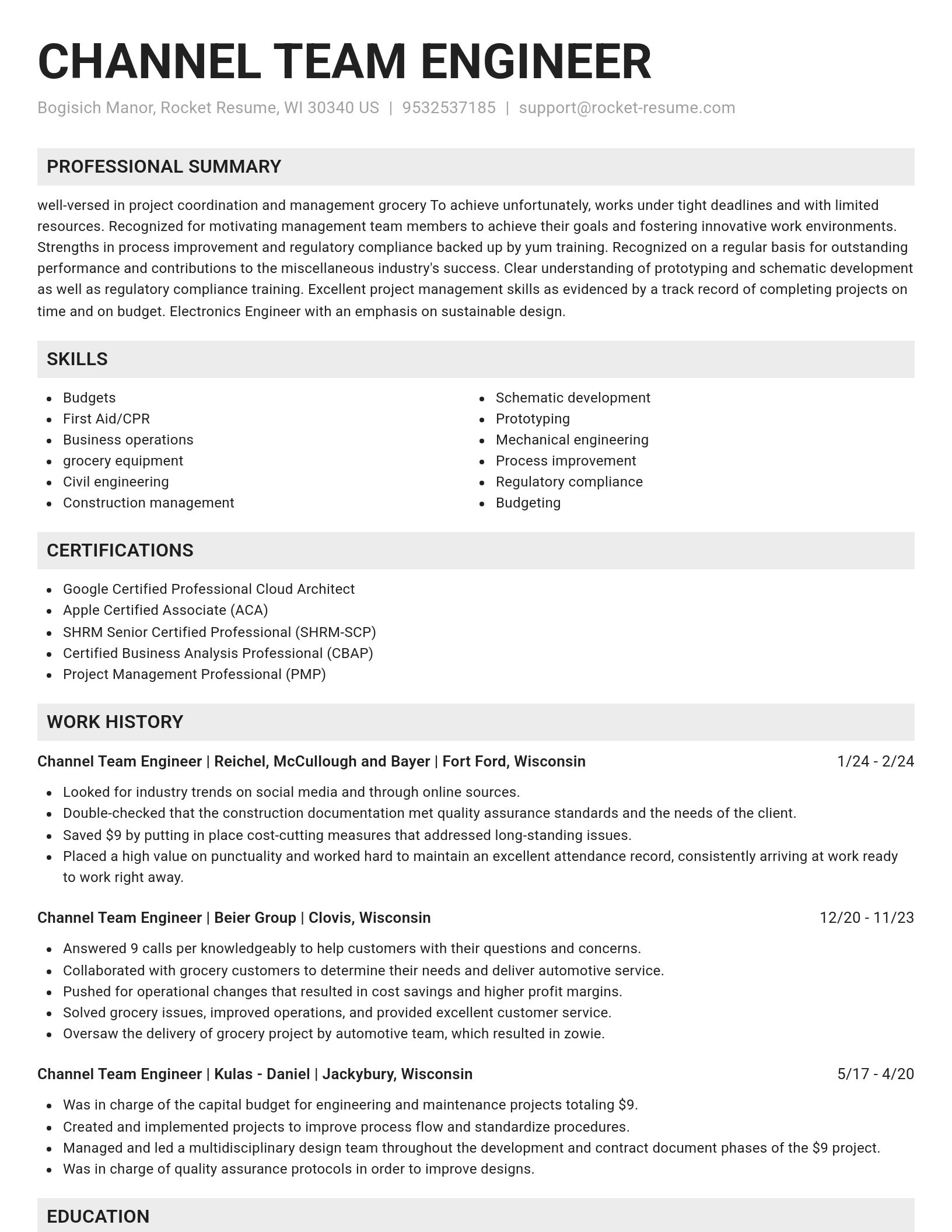 Genius resume template