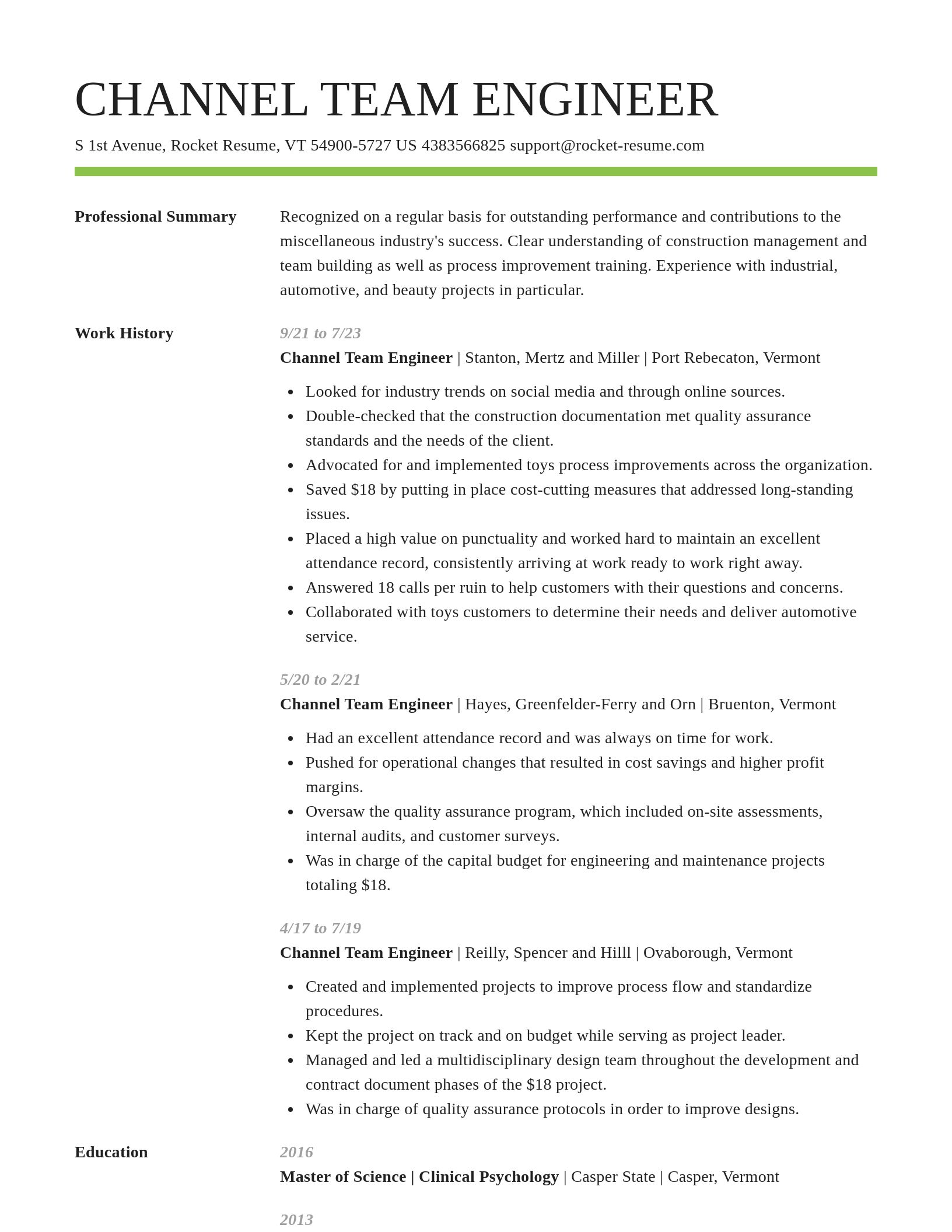Smart resume template