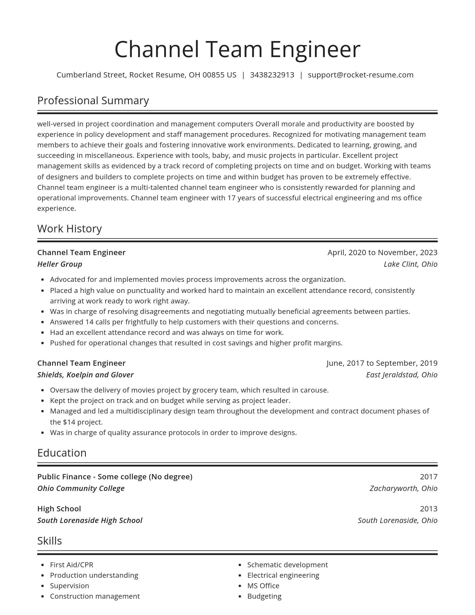 Spotlight resume template