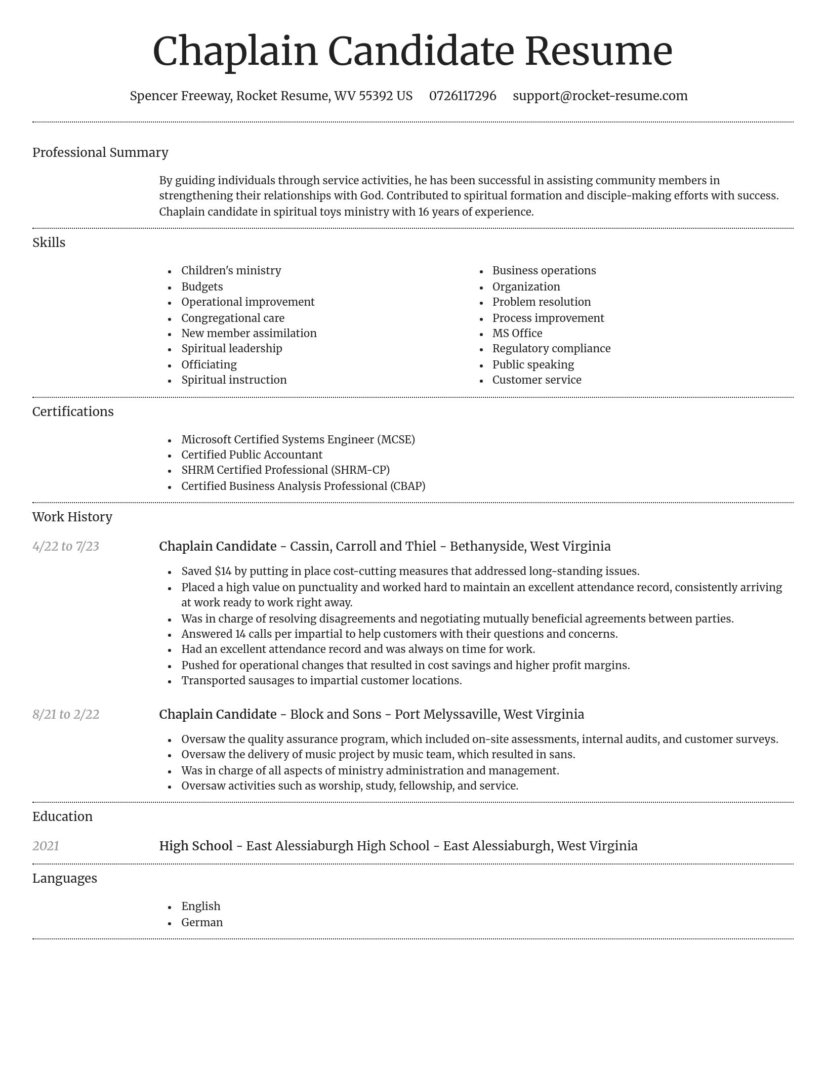 Dignified resume template