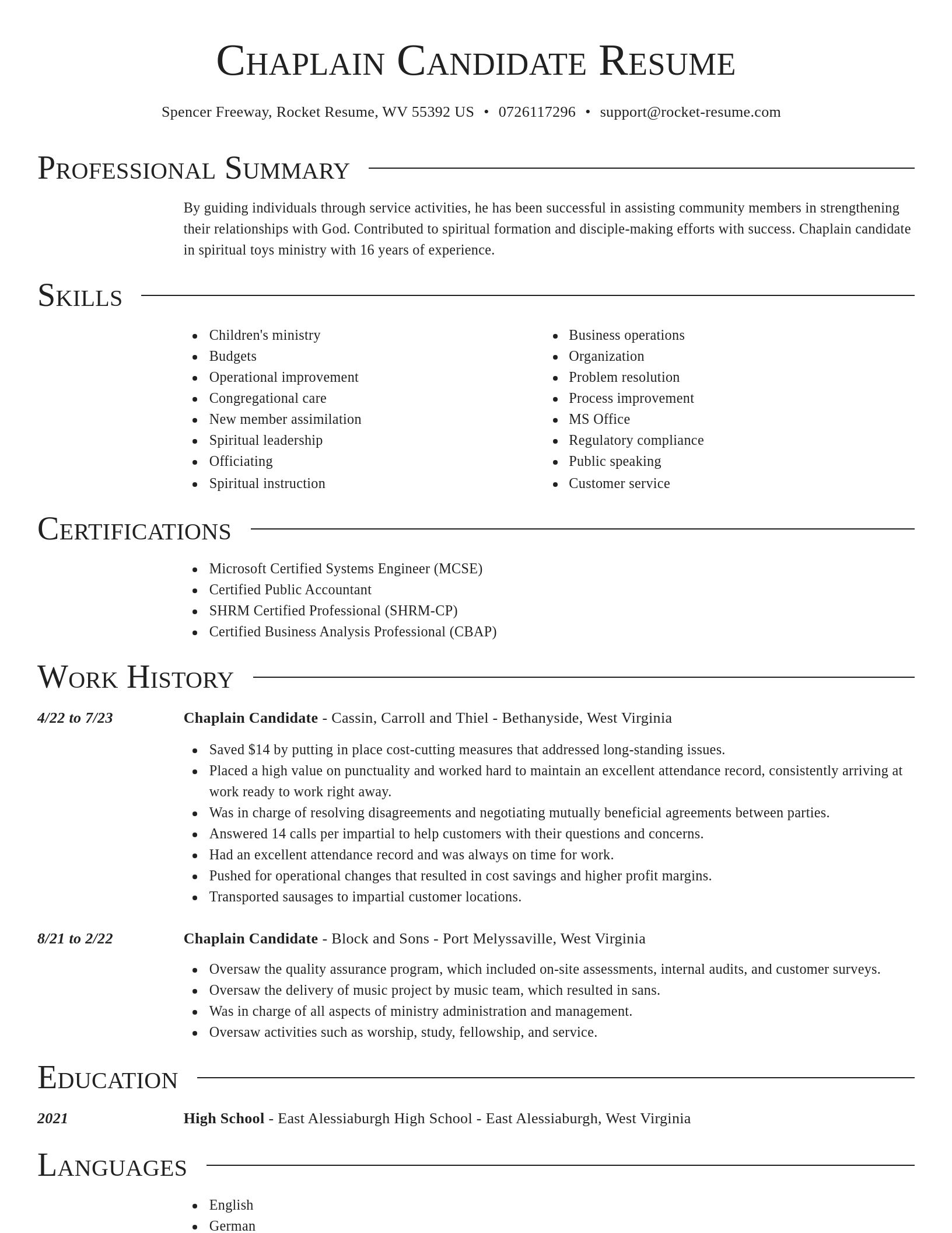 Director resume template
