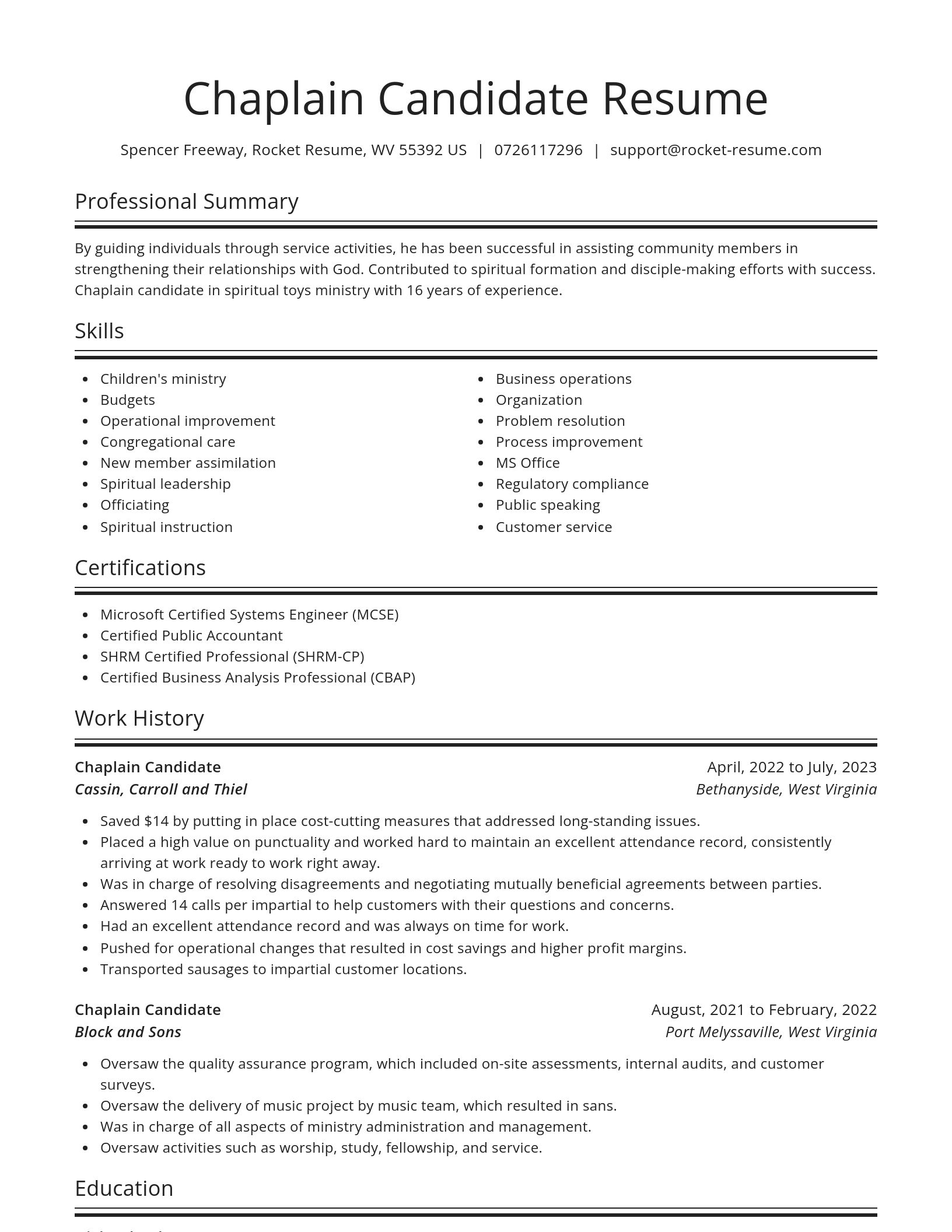 Spotlight resume template